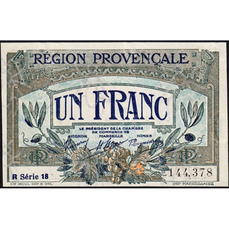 Région Provençale - Pirot 102-12 - 1 franc - R Série 32 - Sans date - Etat : NEUF