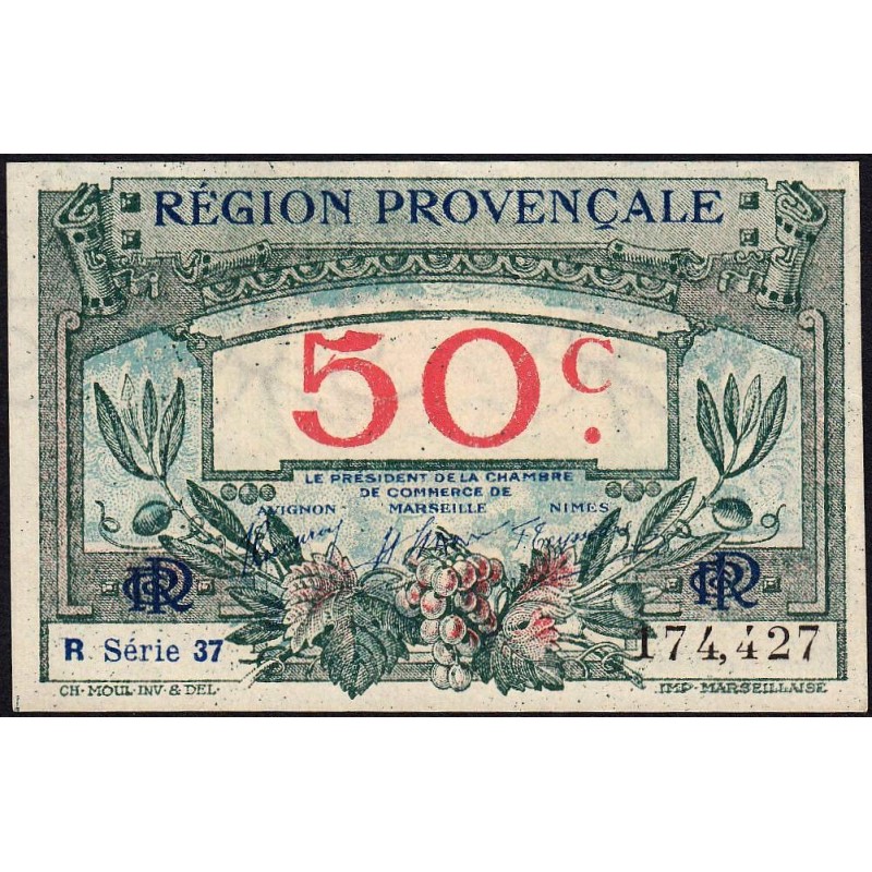 Région Provençale - Pirot 102-13 - 50 centimes - R Série 37 - Sans date - Etat : SPL+