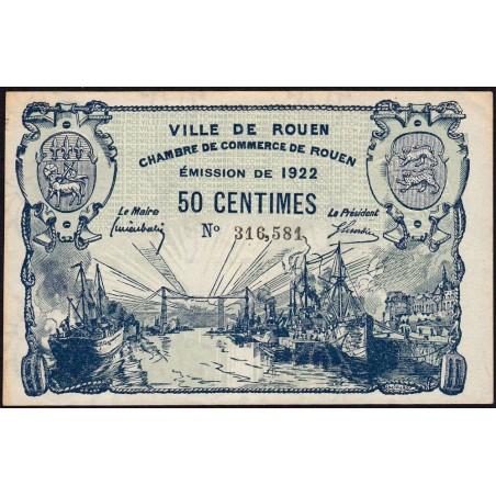 Rouen - Pirot 110-64 - 50 centimes - 1922 - Etat : SPL