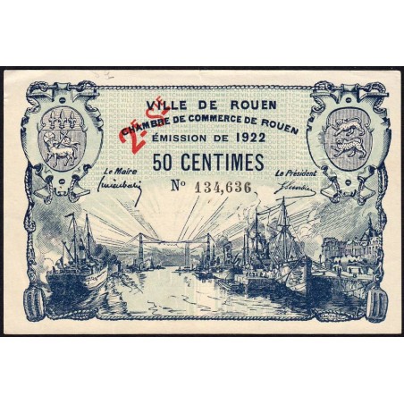 Rouen - Pirot 110-67 - 50 centimes - 2ème série - 1922 - Etat : SUP