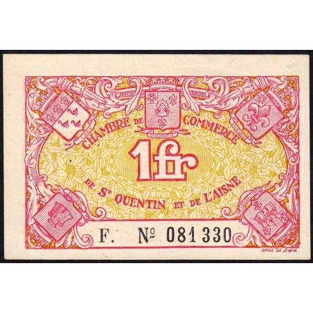 Saint-Quentin - Pirot 116-3 - 1 franc - Série F. - Sans date - Etat : SPL
