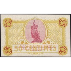 Metz - Pirot 131-1b (av 1 / rev 2) - 50 centimes - Sans série - 27/12/1918 - Etat : SUP+