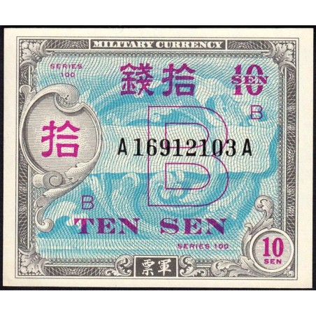 Japon - Occupation alliée - Pick 63 - 10 sen - Lettres B / A A - Série 100 - 1945 - Etat : pr.NEUF
