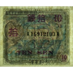 Japon - Occupation alliée - Pick 63 - 10 sen - Lettres B / A A - Série 100 - 1945 - Etat : pr.NEUF