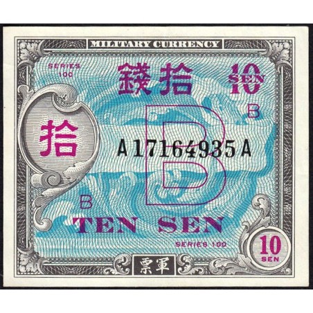Japon - Occupation alliée - Pick 63 - 10 sen - Lettres B / A A - Série 100 - 1945 - Etat : SUP