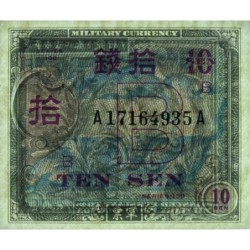 Japon - Occupation alliée - Pick 63 - 10 sen - Lettres B / A A - Série 100 - 1945 - Etat : SUP
