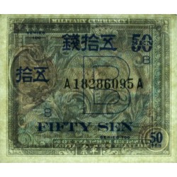 Japon - Occupation alliée - Pick 65 - 50 sen - Lettres B / A A - Série 100 - 1945 - Etat : SUP