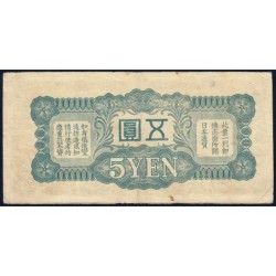 Chine - Occupation Militaire Japonaise - Pick M 17a - 5 yen - Série 11 - 1939 - Etat : TB+