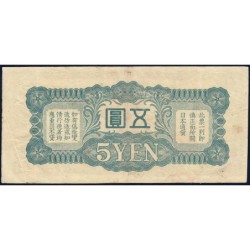 Chine - Occupation Militaire Japonaise - Pick M 17a - 5 yen - Série 12 - 1939 - Etat : TB