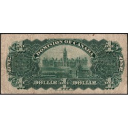 Canada - Pick 27b_2 - 1 dollar - Série X - 03/01/1911 - Etat : TB