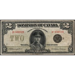 Canada - Pick 34j - 2 dollars - Série U - 02/07/1923 - Etat : TB