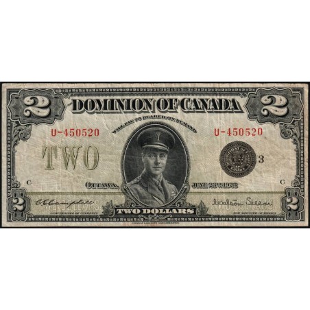 Canada - Pick 34j - 2 dollars - Série U - 02/07/1923 - Etat : TB
