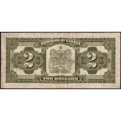 Canada - Pick 34j - 2 dollars - Série U - 02/07/1923 - Etat : TB