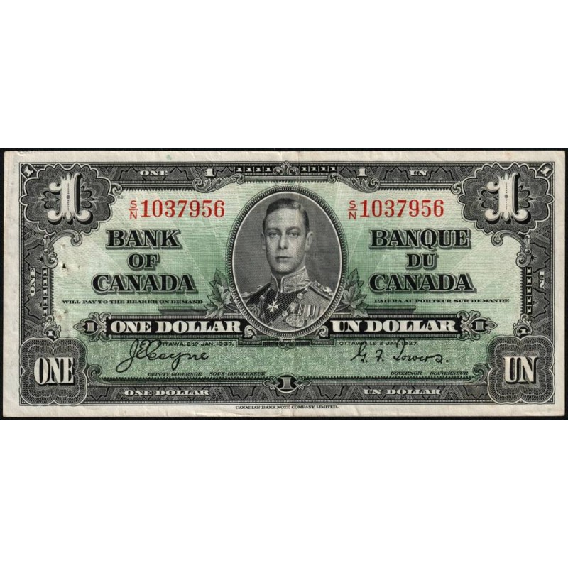 Canada - Pick 58e - 1 dollar - Série S/N - 02/01/1937 (1950) - Etat : TTB