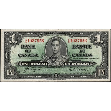Canada - Pick 58e - 1 dollar - Série S/N - 02/01/1937 (1950) - Etat : TTB