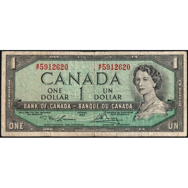 Canada - Pick 75d - 1 dollar - Série W/F - 1954 (1973) - Etat : TB-