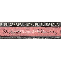 Canada - Pick 76b - 2 dollars - Série Y/U - 1954 (1961) - Etat : TTB