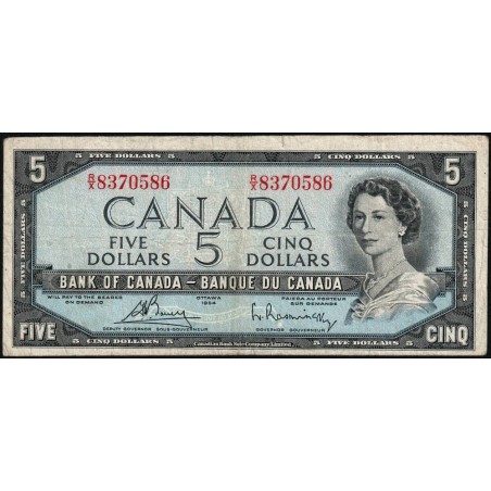 Canada - Pick 77c - 5 dollars - Série R/X - 1954 (1972) - Etat : TB