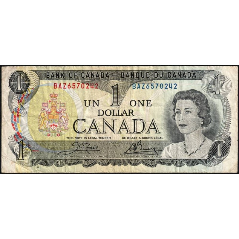 Canada - Pick 85c_1 - 1 dollar - Série BAZ - 1973 (1985) - Etat : TB