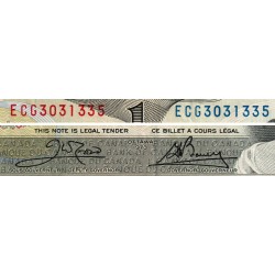 Canada - Pick 85c_2 - 1 dollar - Série ECG - 1973 (1985) - Etat : TTB