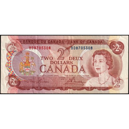 Canada - Pick 86a_1 - 2 dollars - Série BD - 1974 (1975) - Etat : TB+