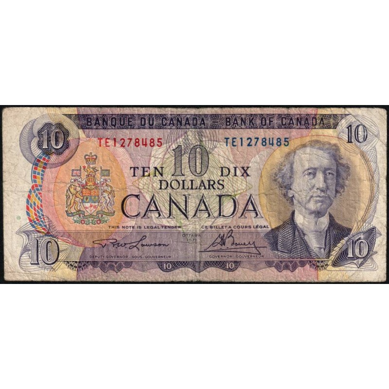 Canada - Pick 88c_1 - 10 dollars - Série TE - 1971 (1975) - Etat : B+ à TB-