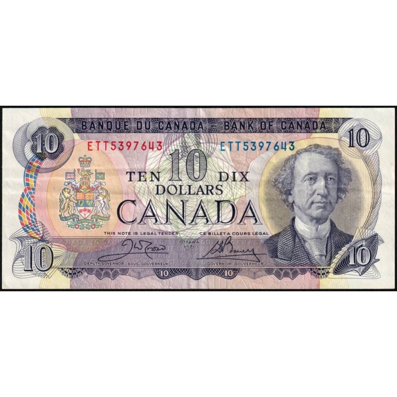 Canada - Pick 88d - 10 dollars - Série ETT - 1971 (1985) - Etat : TTB+