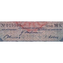 Suisse - Pick 39l_1 - 20 francs - Série 16 K - 04/12/1942 - Etat : TB+ à TTB