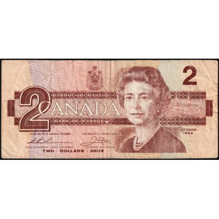 Canada - Pick 94b_1 - 2 dollars - Série AUN - 1986 (1988) - Etat : TB-