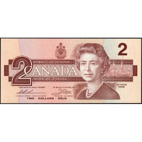 Canada - Pick 94b_1 - 2 dollars - Série BBA - 1986 (1988) - Etat : pr.NEUF