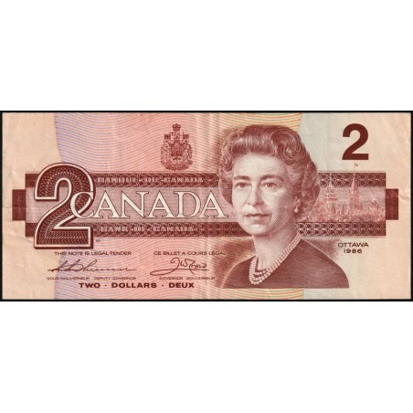 Canada - Pick 94b_1 - 2 dollars - Série BBJ - 1986 (1988) - Etat : TTB-