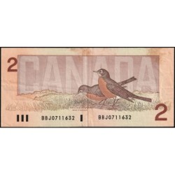 Canada - Pick 94b_1 - 2 dollars - Série BBJ - 1986 (1988) - Etat : TTB-