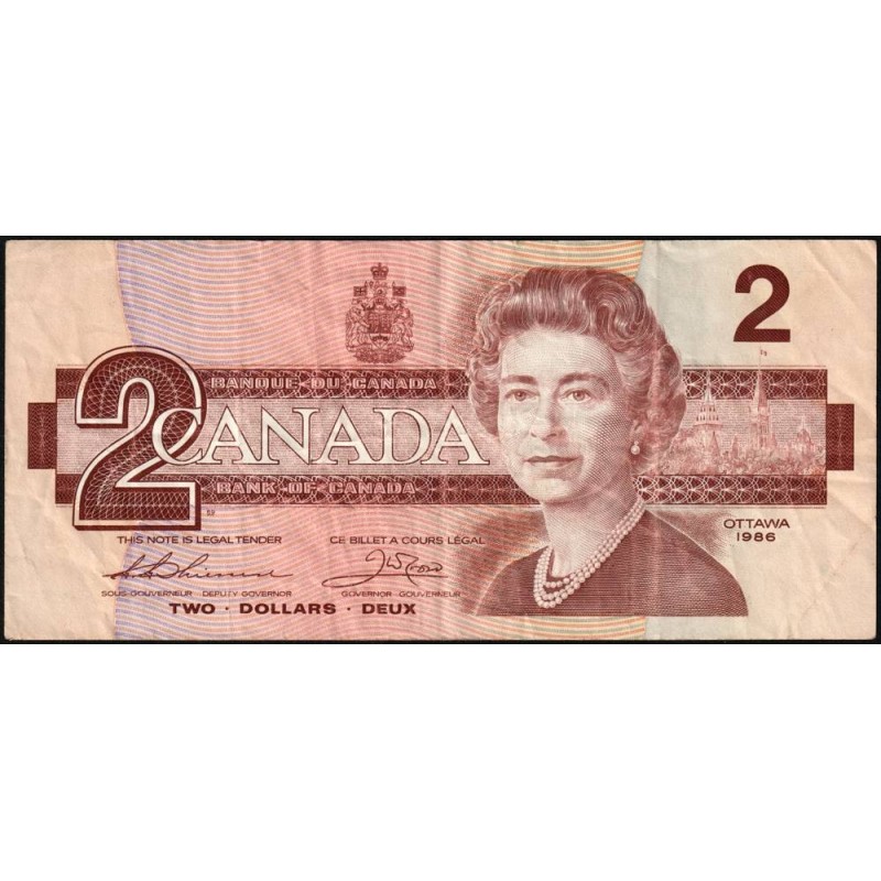 Canada - Pick 94b_1 - 2 dollars - Série BBJ - 1986 (1988) - Etat : TB+