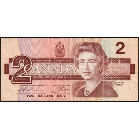 Canada - Pick 94b_1 - 2 dollars - Série BBJ - 1986 (1988) - Etat : TB+