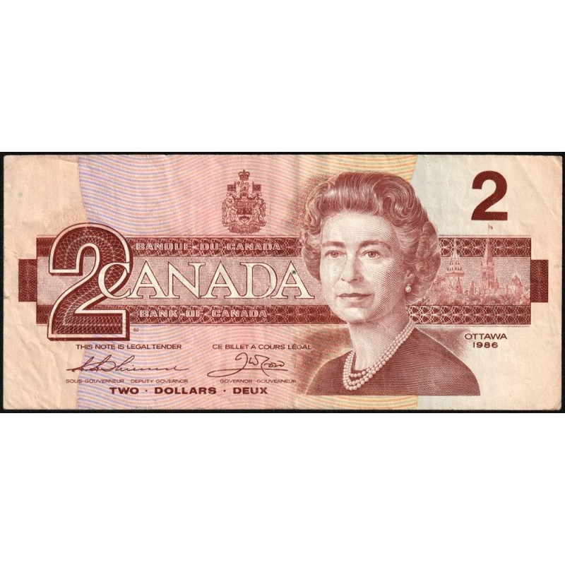 Canada - Pick 94b_1 - 2 dollars - Série BBS - 1986 (1988) - Etat : TTB-