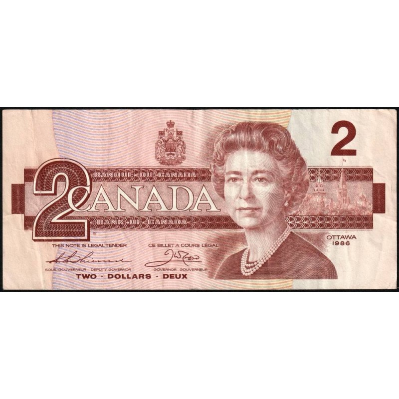 Canada - Pick 94b_1 - 2 dollars - Série BBZ - 1986 (1988) - Etat : TTB-