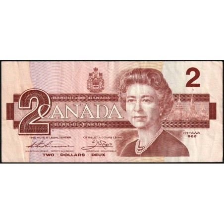 Canada - Pick 94b_1 - 2 dollars - Série BBZ - 1986 (1988) - Etat : TTB-