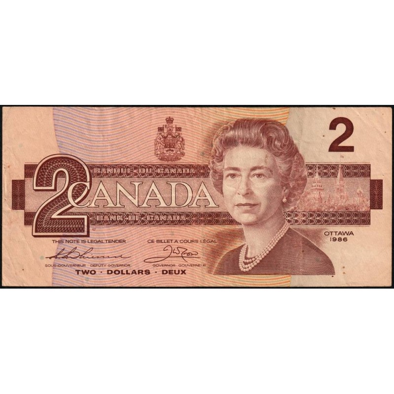 Canada - Pick 94b_1 - 2 dollars - Série BGR - 1986 (1988) - Etat : TB