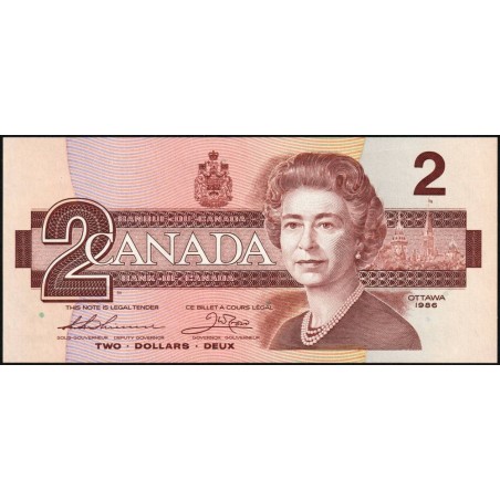 Canada - Pick 94b_1 - 2 dollars - Série BUN - 1986 (1988) - Etat : NEUF