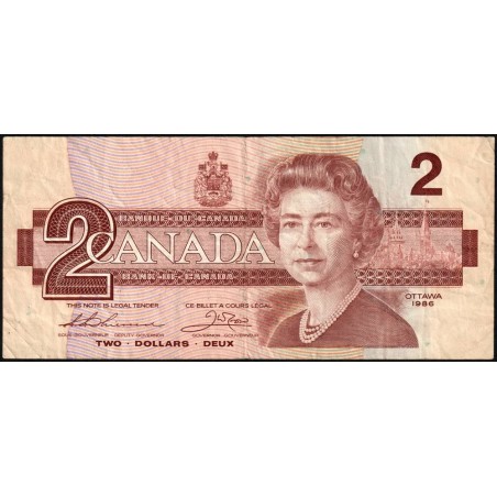 Canada - Pick 94b_2 - 2 dollars - Série EBY - 1986 (1988) - Etat : TB
