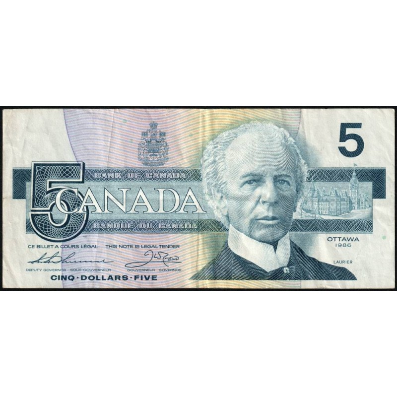 Canada - Pick 95b - 5 dollars - Série FPP - 1986 (1990) - Etat : TB+