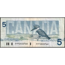 Canada - Pick 95b - 5 dollars - Série FPP - 1986 (1990) - Etat : TB+
