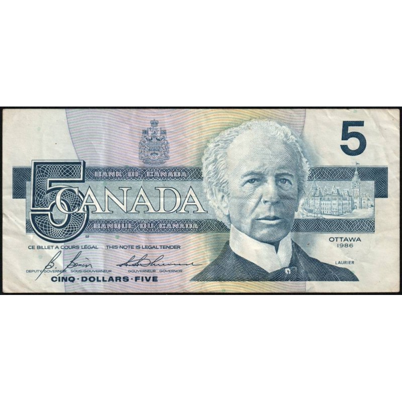 Canada - Pick 95c_1 - 5 dollars - Série ANB - 1986 (1994) - Etat : TTB-