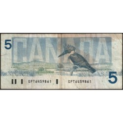 Canada - Pick 95c_2 - 5 dollars - Série GPT - 1986 (1994) - Etat : TB-