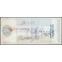 Canada - Chèque Voyage - B. Canadienne Imp. de Commerce - 20 dollars US - 1991 - Etat : TTB
