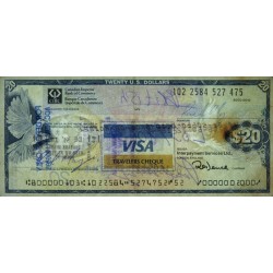 Canada - Chèque Voyage - B. Canadienne Imp. de Commerce - 20 dollars US - 1991 - Etat : TTB