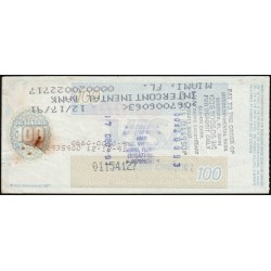 Canada - Chèque Voyage - Desjardins - 100 dollars US - 1991 - Etat : TTB