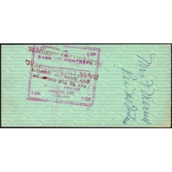 Canada - Chèque Voyage - The Toronto Dominion Bank - 20 dollars - 1964 - Etat : SUP