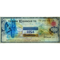 Canada - Chèque Voyage - TD Bank - 100 dollars US - 1991 - Etat : TB+