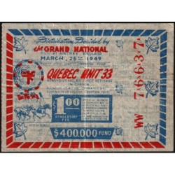 Canada - Quebec Unit 33 - Course du Grand National à Aintree (Angl.) - 1 dollar - 1949 - Etat : TTB